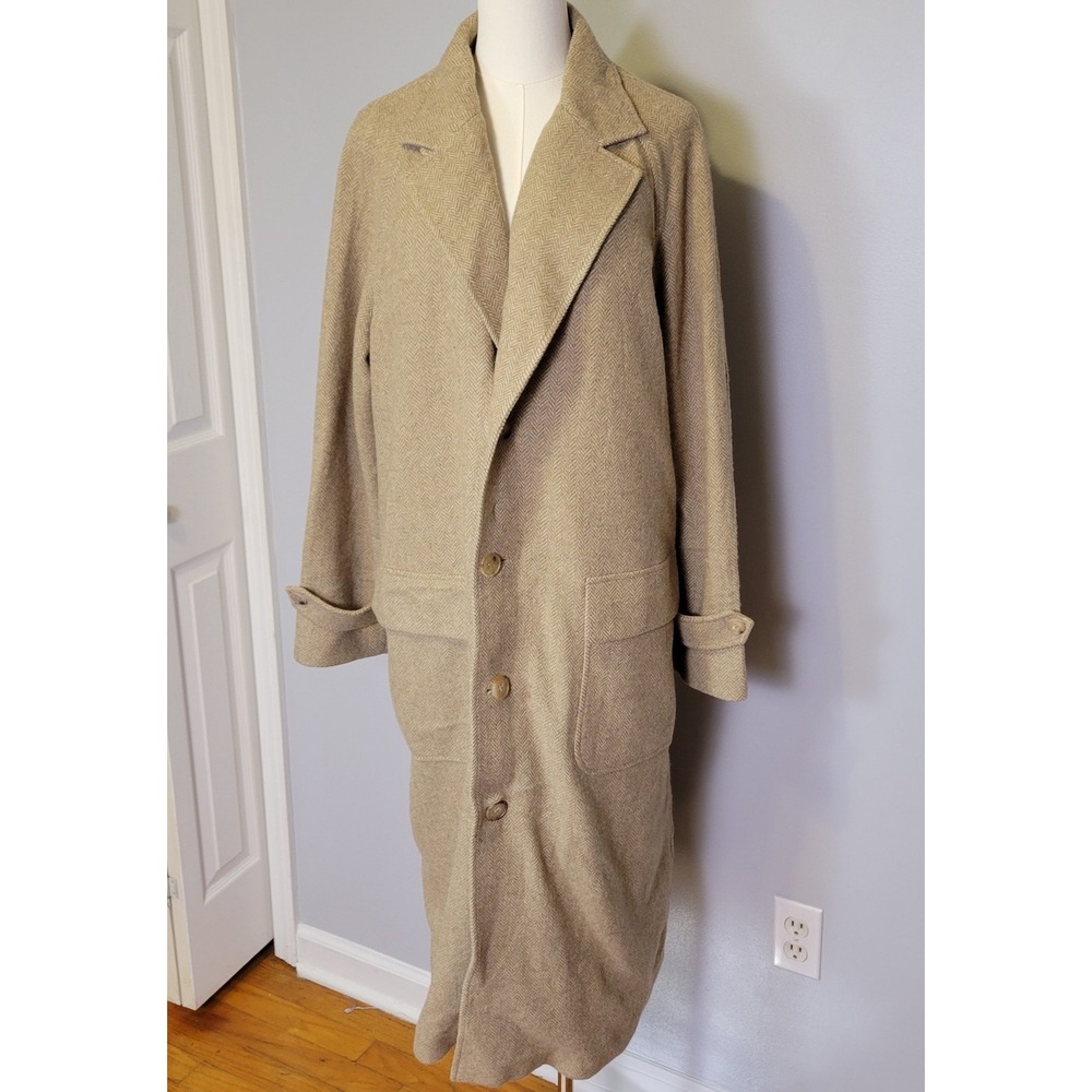 Ralph Lauren Purple Label Karima Herringbone Tweed Car Coat Womens 14 $3995